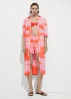 Mango Printed Shorts With Elastic Waist Orange In Orange