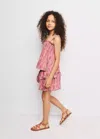 Mango Printed Strap Top In Pink
