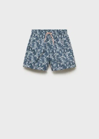 Mango Kids' Printed Swimming Trunks Charcoal