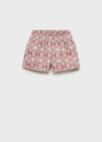 Mango Kids' Printed Swimsuit Wine