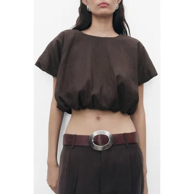 MANGO MANGO PUFF SLEEVE CROP TOP
