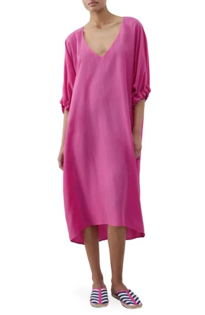 Mango Puff Sleeve Silk Nightgown In Pink