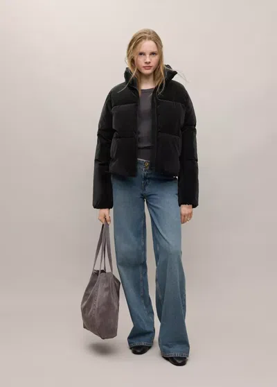 Mango Puffer Coat Tromso In Noir