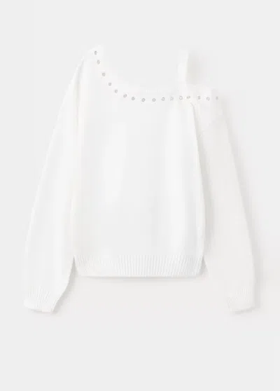 Mango Pull Asymétrique En Maille 100 % Coton In White