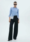 Mango Linen Blend Knitted Sweater Sky Blue In Sky Blue