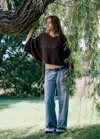 Mango Pull Cape En Maille Ajourée In Brown