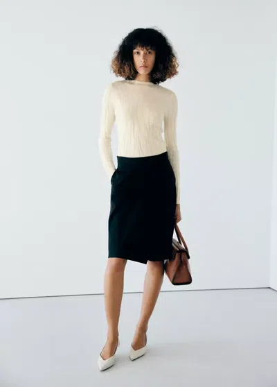 Mango Pull Col Cheminée Ajusté In Neutral
