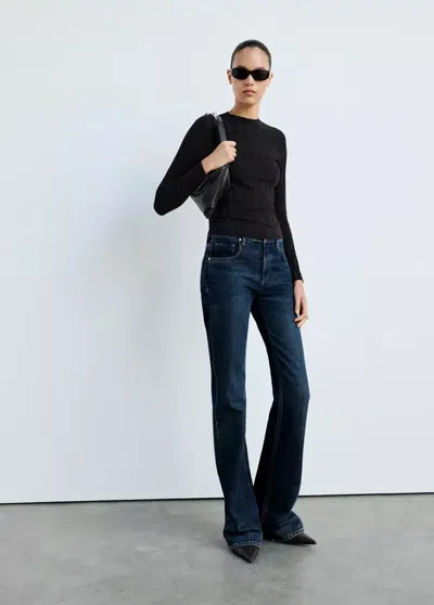 Mango Pull Col Roulé Ajusté In Black