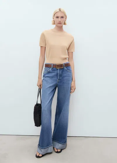 Mango Short-sleeved Crop Sweater Light/pastel Grey