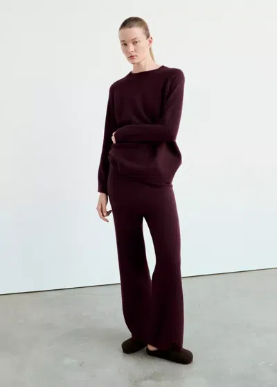 Mango Pull De Pyjama En Maille À Col Rond In Bordeaux
