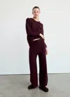 Mango Pull De Pyjama En Maille À Col V In Bordeaux