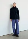 Mango Pull De Pyjama En Maille Col Roulé In Bleu Marine