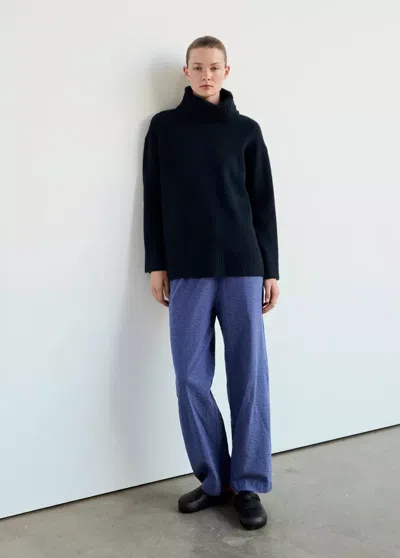 Mango Pull De Pyjama En Maille Col Roulé In Bleu Marine