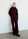 Mango Pull De Pyjama En Maille Col Roulé In Bordeaux
