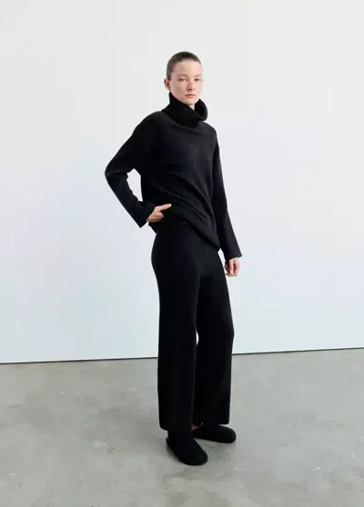 Mango Pull De Pyjama En Maille Col Roulé In Noir