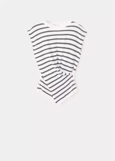 Mango Pull En Jersey De Maille Fine Drapé In Blanc