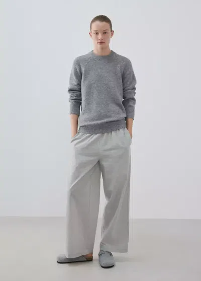 Mango Pull En Maille À Col Rond In Gris