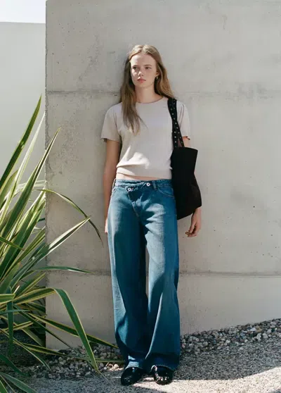 Mango Pull En Maille À Manches Courtes In Gray