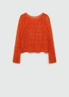 Mango Openwork Knit Sweater Orange In Orange
