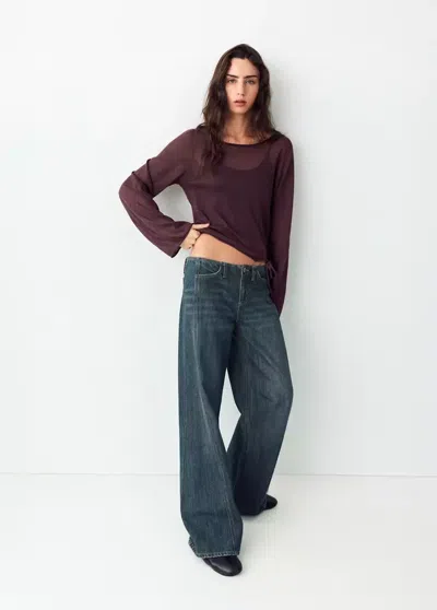 Mango Pull En Maille Détail Ouverture In Multi