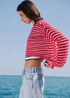 Mango Pull En Maille Fine À Rayures In Red
