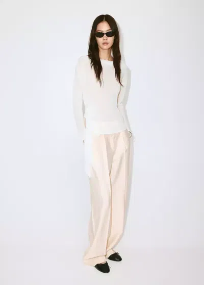 Mango Pull En Maille Fine Avec Naud In White