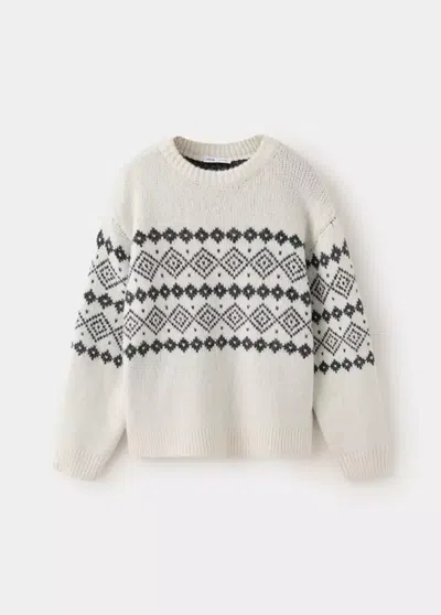 Mango Kids' Pull En Maille Frise In White