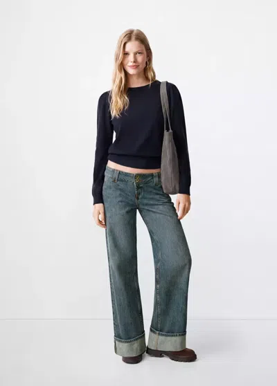 Mango Pull En Maille Moyenne In Blue