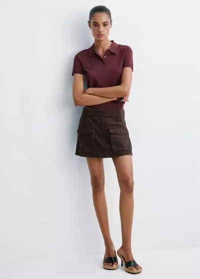 Mango Pull Luxen In Burgundy