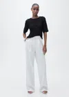 Mango Short-sleeved Openwork Knitted Sweater Black In Black