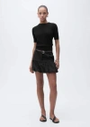Mango Short-sleeved Openwork Knitted Sweater Black