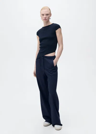 Mango Asymmetrical Low Knit Jersey Navy