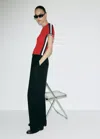 Mango Pull Manches Courtes Imprimé In Rouge