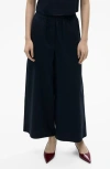 Mango Pull-on Cotton Blend Pants In Dark Navy