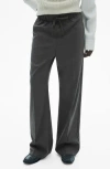 Mango Pull-on Relaxed Straight Leg Pants In Gray