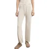 Mango Pull-on Straight Leg Cotton Blend Knit Pants In Neutral