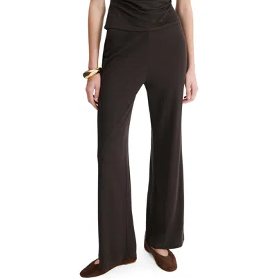 Mango Pull-on Straight Leg Pants In Brown