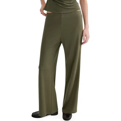 Mango Pull-on Straight Leg Pants In Green