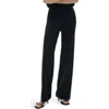 Mango Pull-on Wide Leg Knit Pants In Black