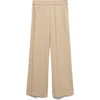 Mango Pull On Wide Leg Pants In Neutral