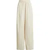 Mango Pull-on Wide Leg Woven Cotton Pants In Neutral