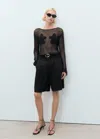 Mango Floral Embroidered Open Stitch Sweater