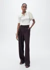 Shop Mango Pull-over Col Polo Maille Côtelée Écru - Femme - Xl -