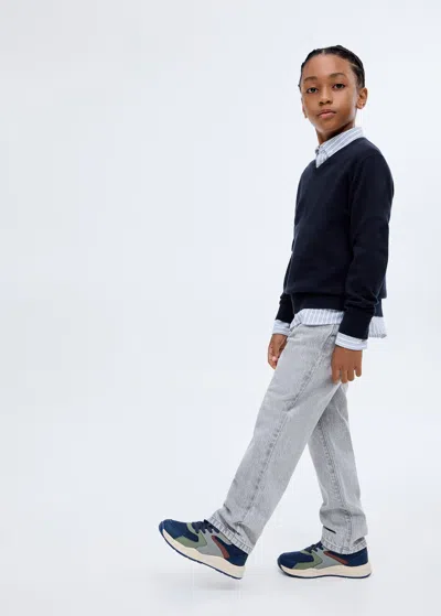 Mango Pull-over Coton Col V Bleu Marine Foncé - Enfants - 13-14 Ans -  Kids In Blue