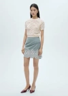 Mango Short Openwork Knitted Sweater Ecru In Écru