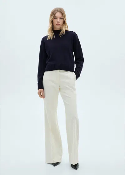 Mango Knitted Sweater With Jewel Buttons Dark Navy