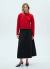 Mango Button Shoulder Mock Neck Sweater