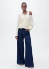 Mango V-neck Sweater In Neutral