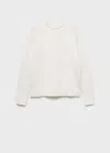 Mango Kids' Knitted Cotton Sweater In White