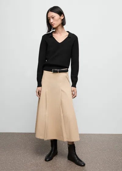 Mango Fine-knit V-neck Sweater Black